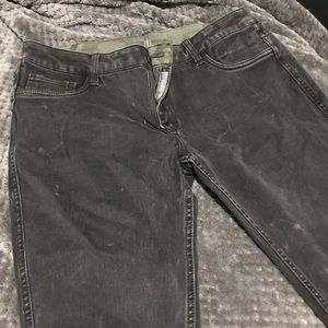 Reversible gray/camouflage skinny denim jeans